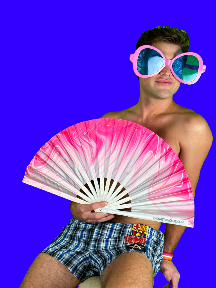 Pink Pussy Fan (UV) - Barbie-inspired Hand Fan - The Gay Fan Club