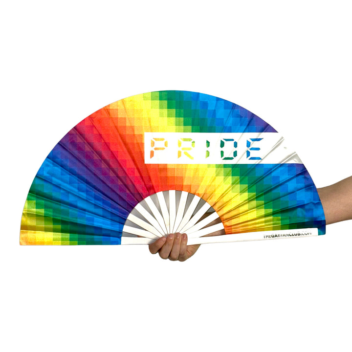 Pride Rainbow Fan - UV-Reactive Pride Hand Fan - The Gay Fan Club