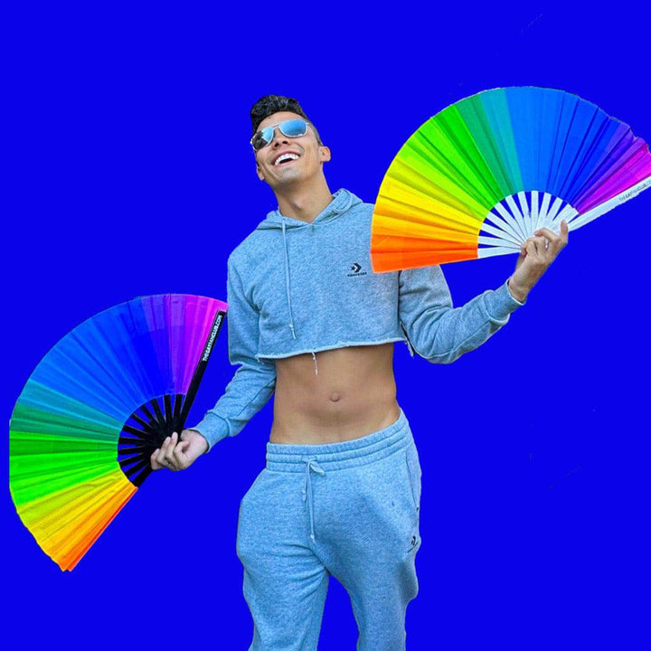 Over The Rainbow Fan (UV) - Best Pride Hand Fan - The Gay Fan Club
 