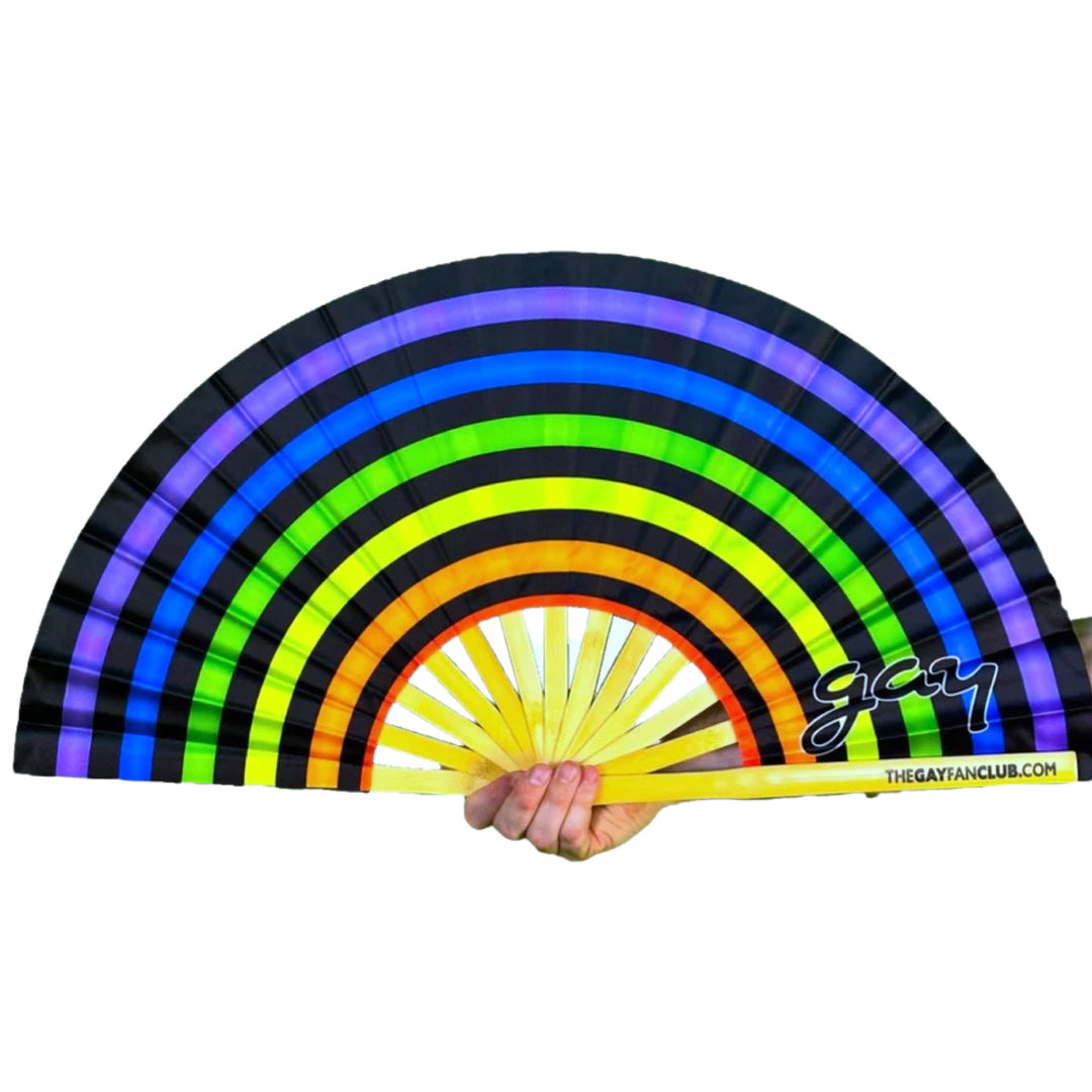 Electric Rainbow Fan | Rainbow Hand Fan | The Gay Fan Club