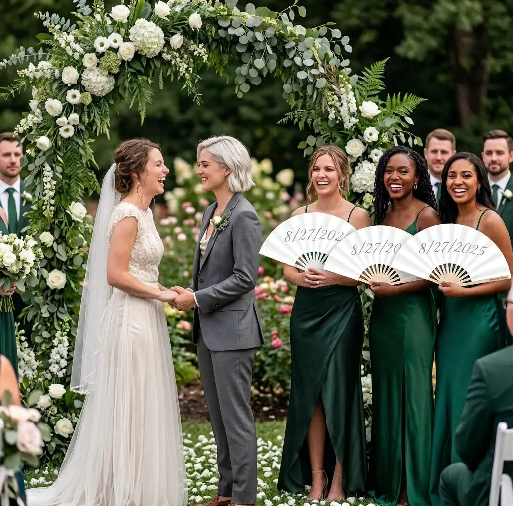 Make Your Wedding Day Even More Memorable with Our Custom Hand Fans The Gay Fan Club