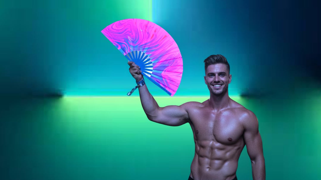 UV-Reactive Black Light Oversized Bamboo Clack Fans