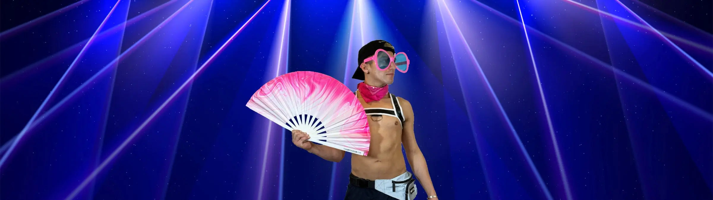 UV-Reactive Black Light Oversized Bamboo Clack Fans