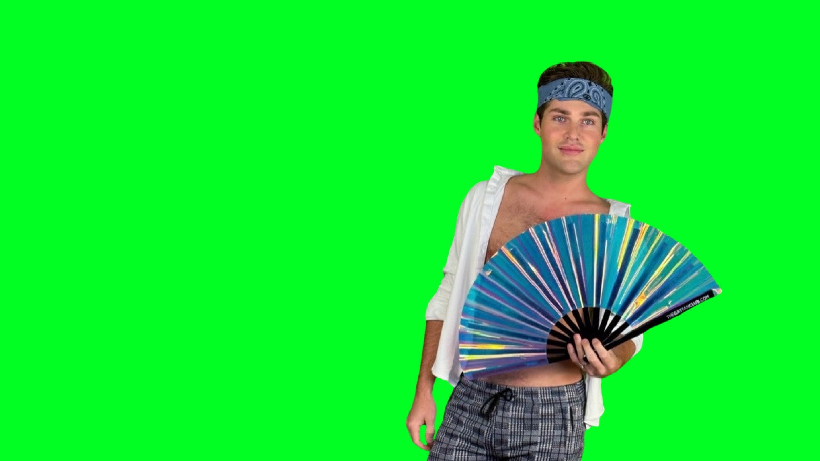 Iridescent Metallic Clack Fan at The Gay Fan Club