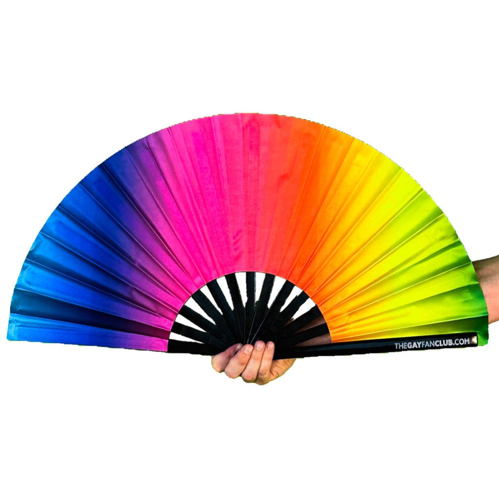 Rainbow Rave Fan (UV) Circuit Party Fans The Gay Fan Club