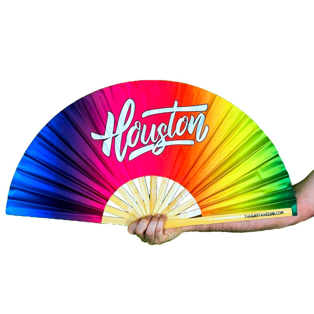 Houston Rainbow Fan (UV) Rainbow Clack Fan The Gay Fan Club