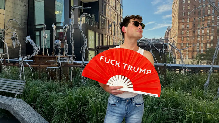 Fuck Trump Fan The Gay Fan Club® Bamboo Clack Fan