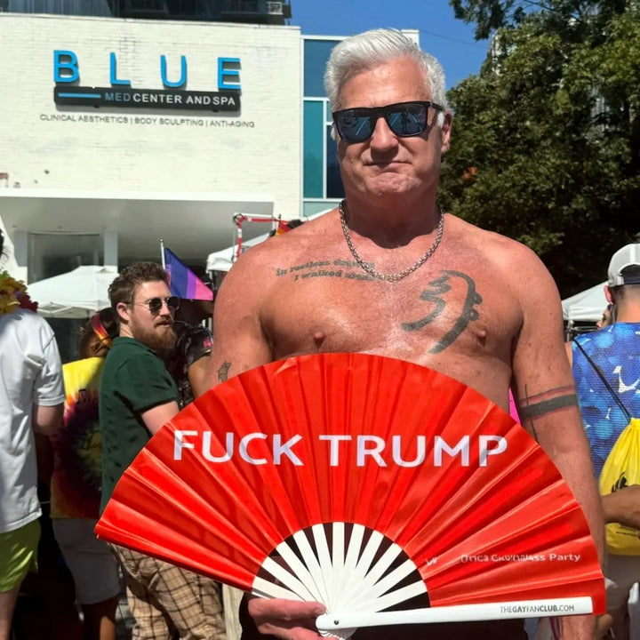 Fuck Trump Fan The Gay Fan Club® Bamboo Clack Fan