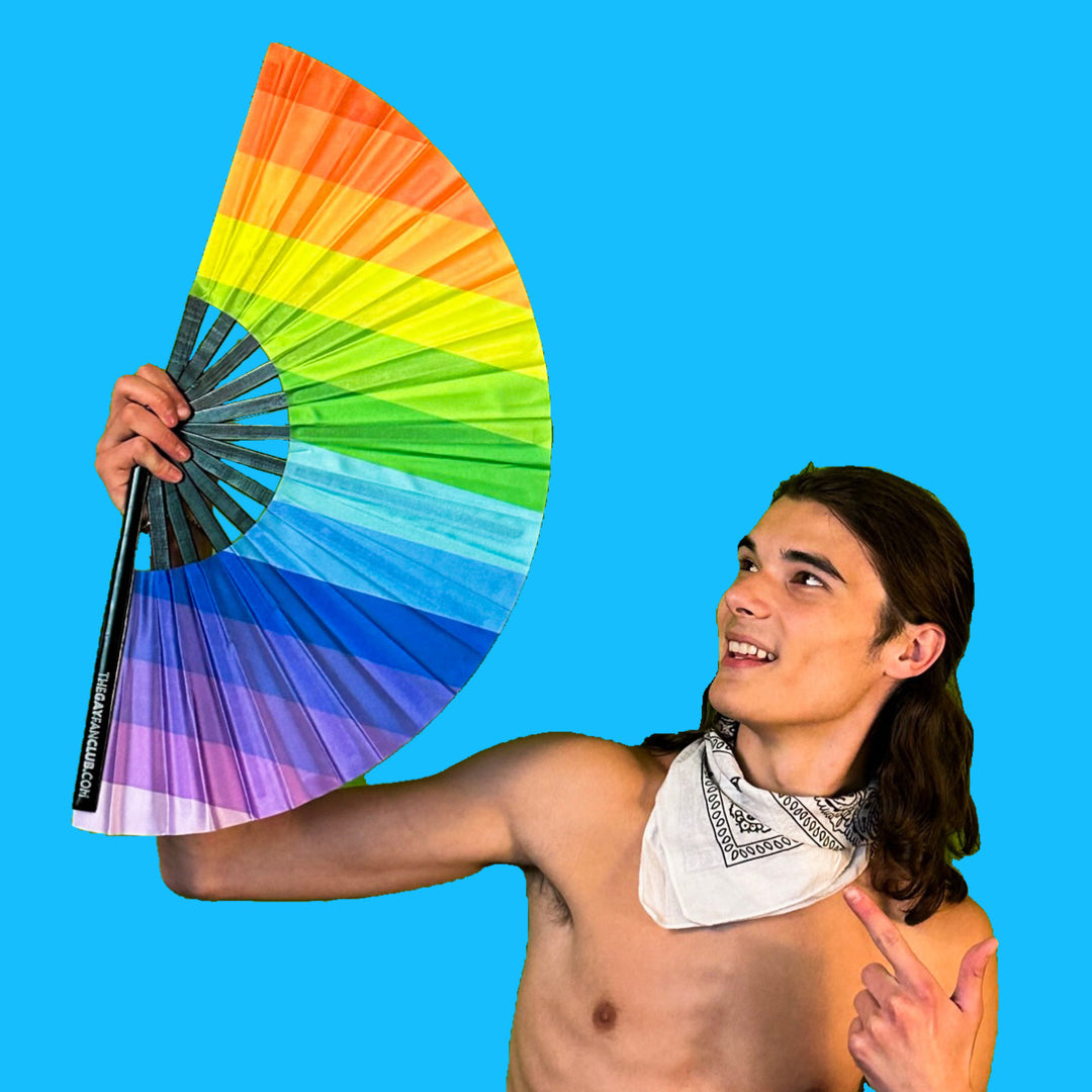 Taste The Rainbow Fan - Pride Folding Fan - The Gay Fan Club® 