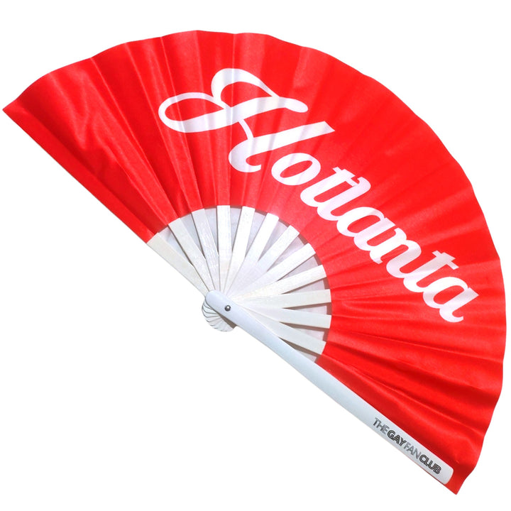 Hotlanta | Oversized Red Atlanta Bamboo Clack Fan at The Gay Fan Club