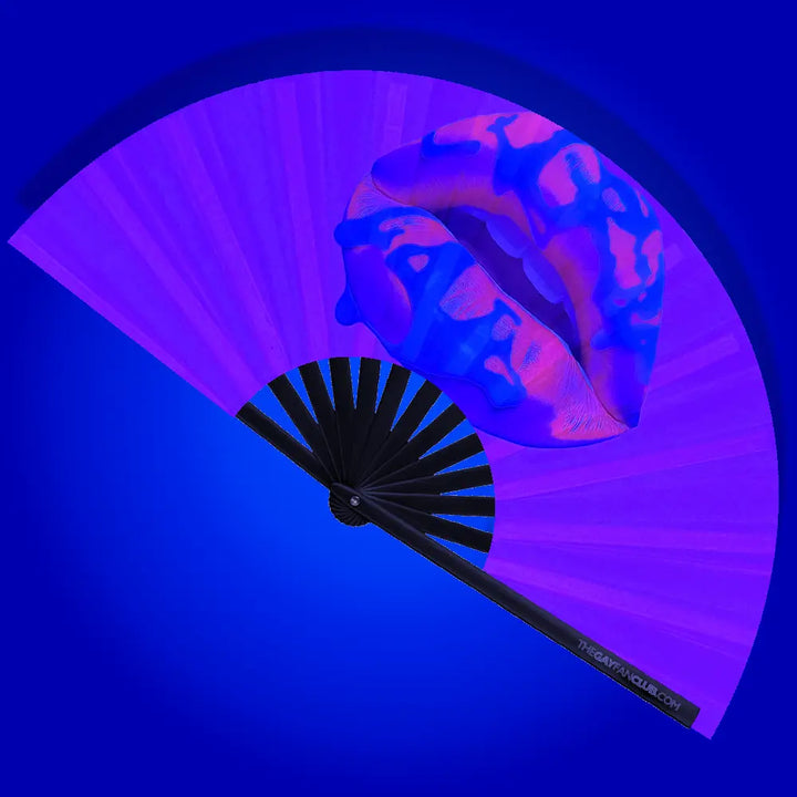 Taste The Rainbow Fan (UV) The Gay Fan Club® Bamboo Clack Fan