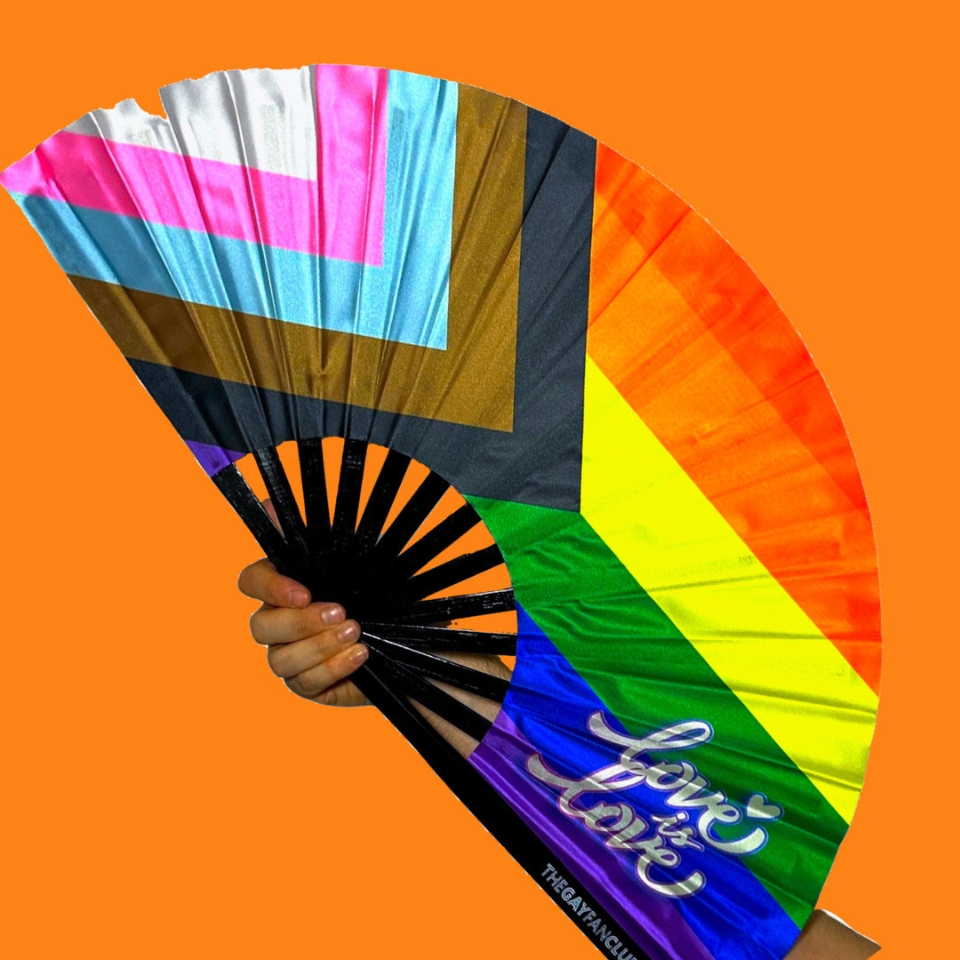 Love Is Love Rainbow Fan - Pride Hand Fan - The Gay Fan Club