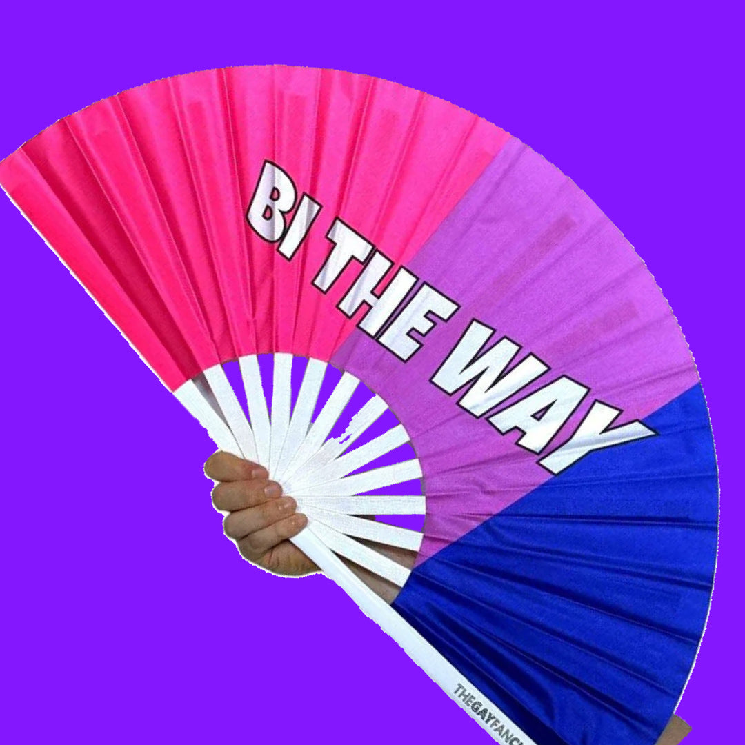Bi The Way Fan - Bisexual Pride Clack Fan - The Gay Fan Club