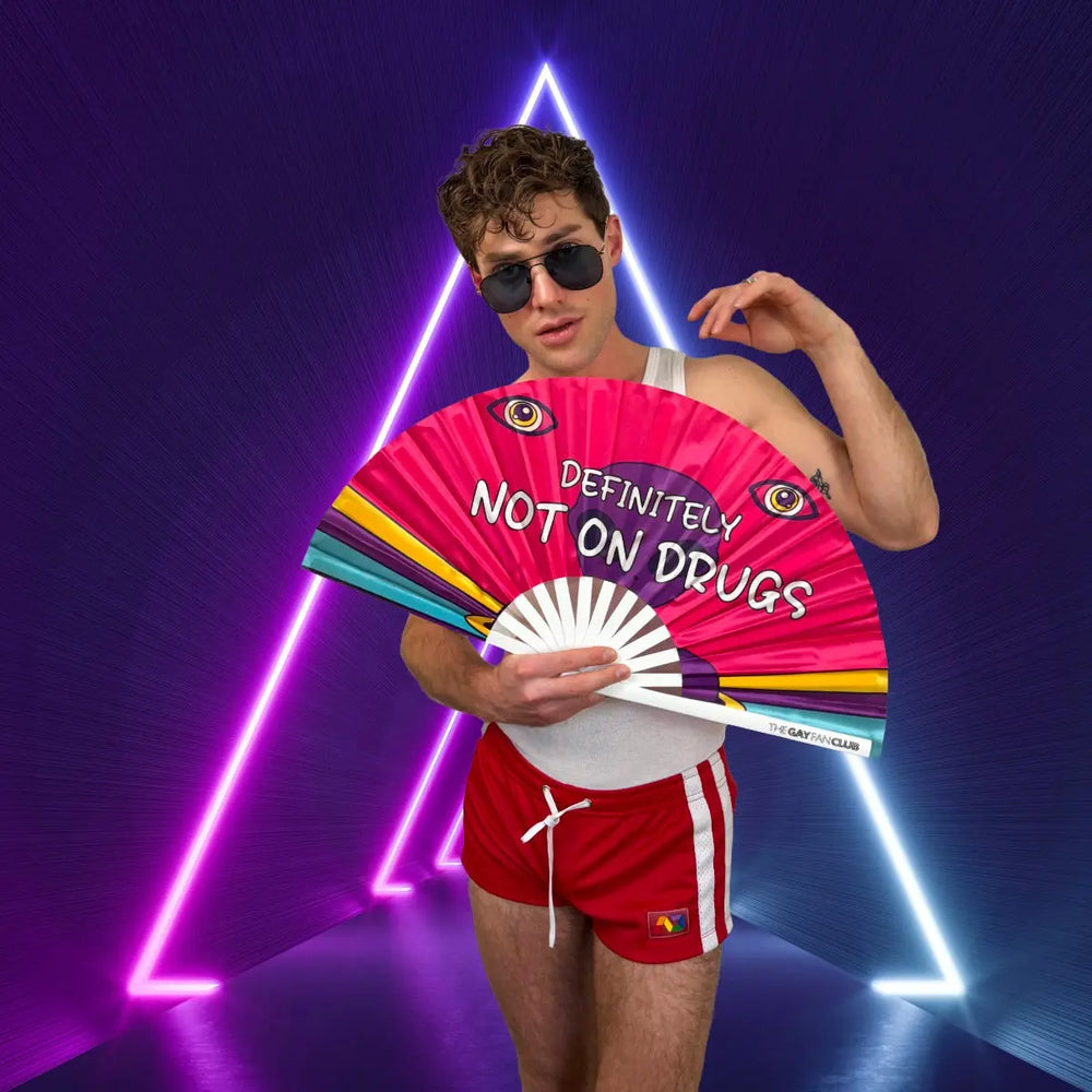 Definitely Not On Drugs Fan The Gay Fan Club Bamboo Clack Fan
