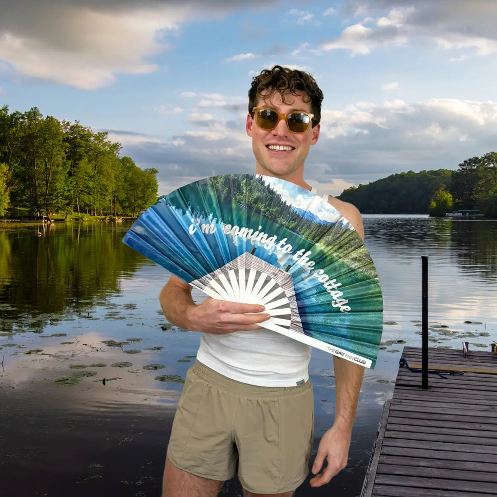 I'm Coming To The Cottage Fan The Gay Fan Club® Bamboo Clack Fan