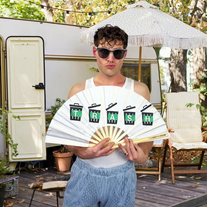 White Trash Fan The Gay Fan Club® Bamboo Clack Fan