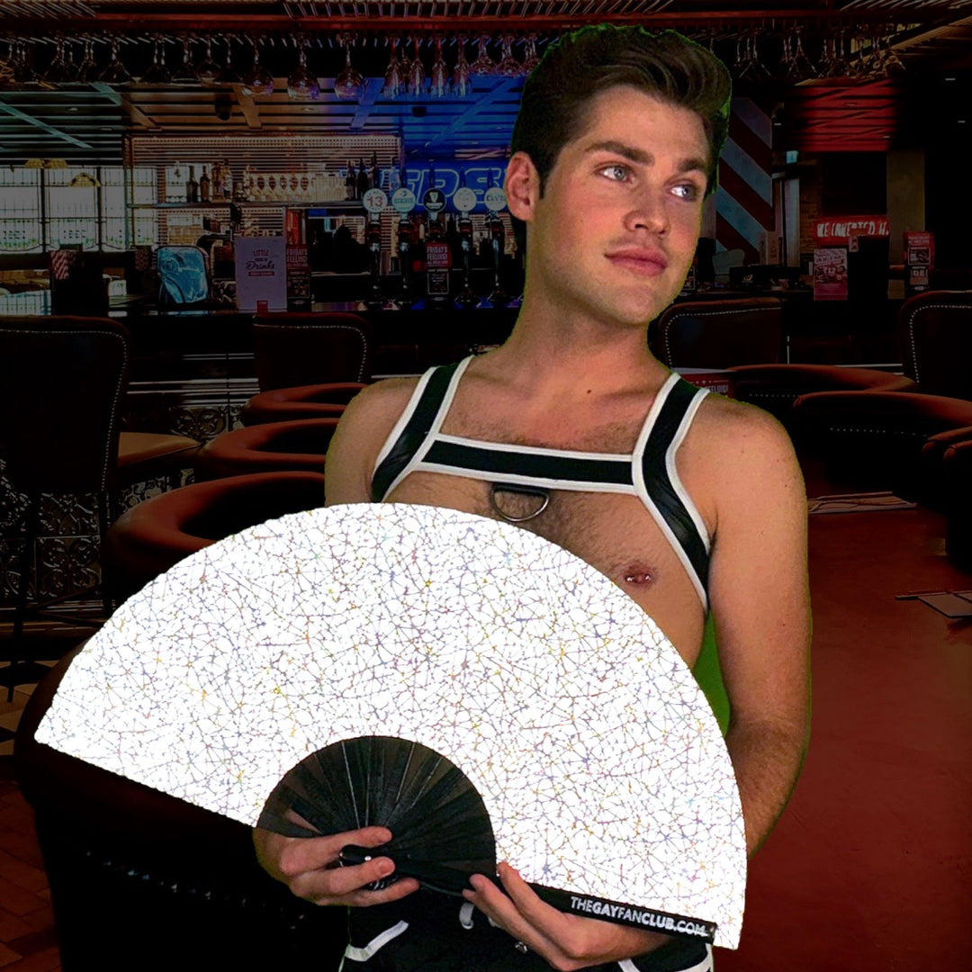 Discoteca Metallic Reflective Hand Fan