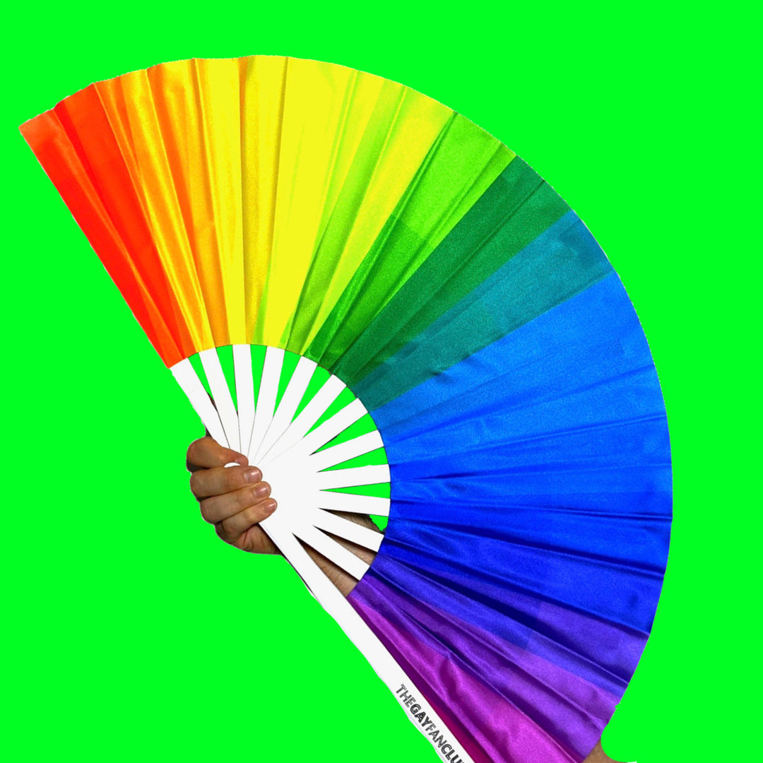 Over The Rainbow Fan (UV) - Best Pride Hand Fan - The Gay Fan Club