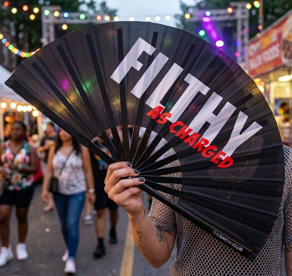 Filthy as Charged Fan The Gay Fan Club® Bamboo Clack Fan
