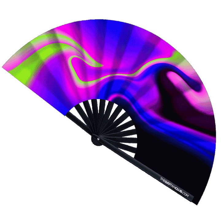 Flow Fan - UV-reactive hand fan for raves - The Gay Fan Club