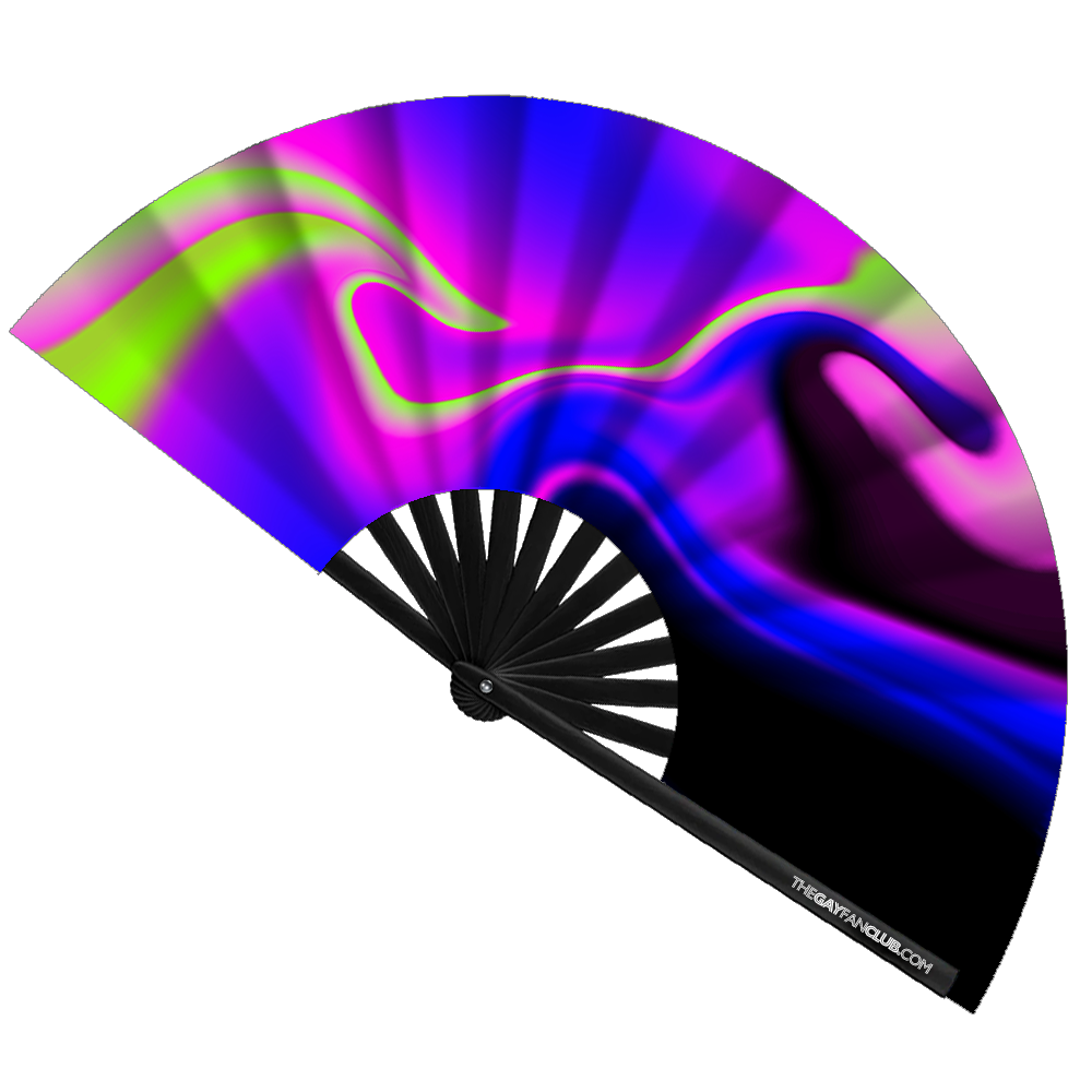 Flow Fan - UV-reactive hand fan for raves - The Gay Fan Club