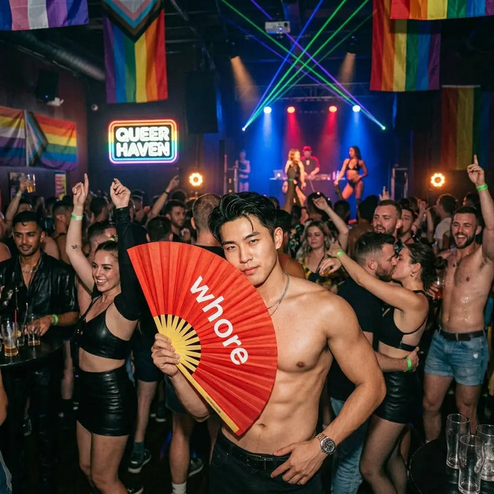 Whore Fan The Gay Fan Club Bamboo Clack Fan