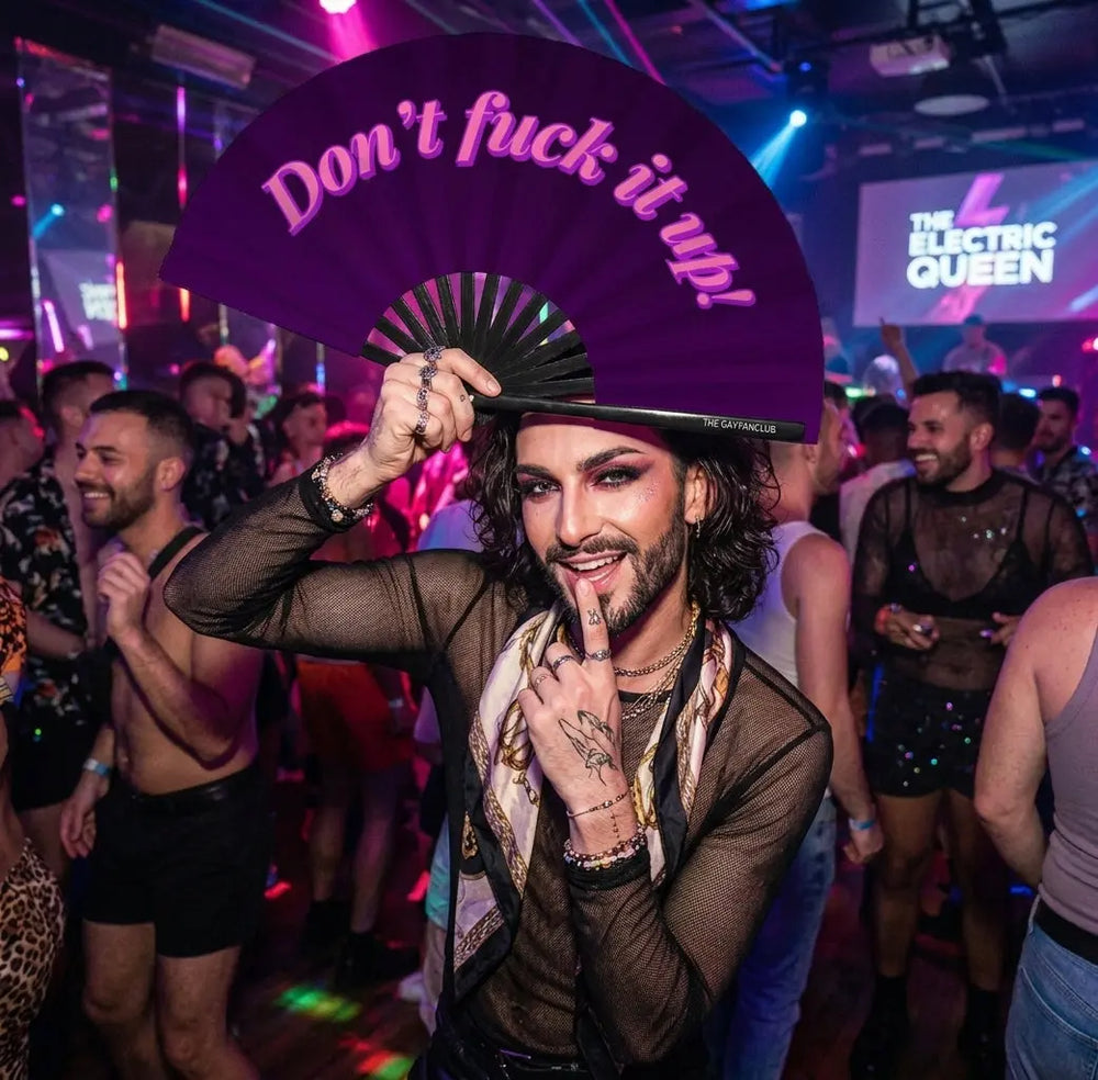 Don't Fuck It Up Fan The Gay Fan Club Bamboo Clack Fan