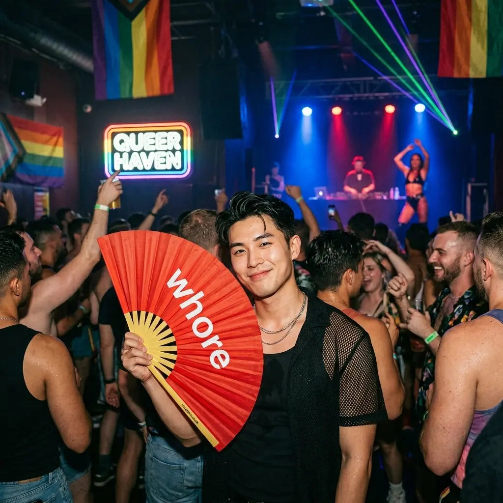 Whore Fan The Gay Fan Club Bamboo Clack Fan