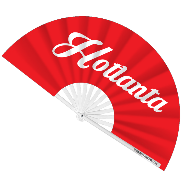 Hotlanta | Oversized Red Atlanta Bamboo Clack Fan at The Gay Fan Club