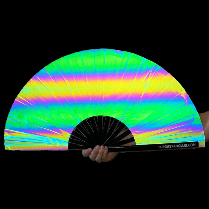 Eclipse Rainbow Reflective Fan Holographic Fan The Gay Fan Club