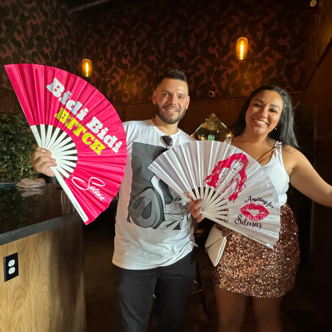 Bidi Bidi Bitch Fan (UV) - Selena Quintanilla Hand Fan at The Gay Fan Club