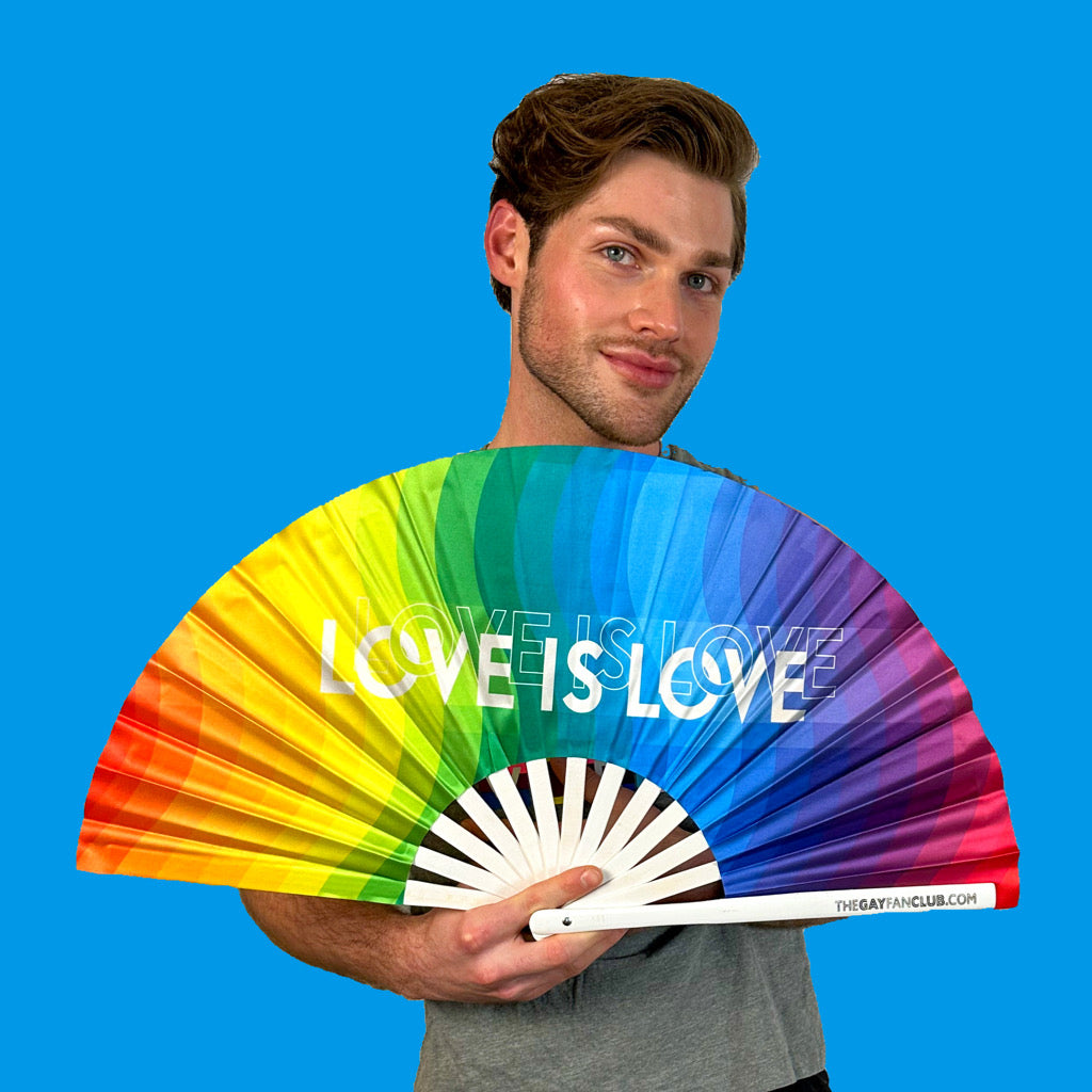 Love Is Love Rainbow Fan | Pride Rainbow Fan | The Gay Fan Club
