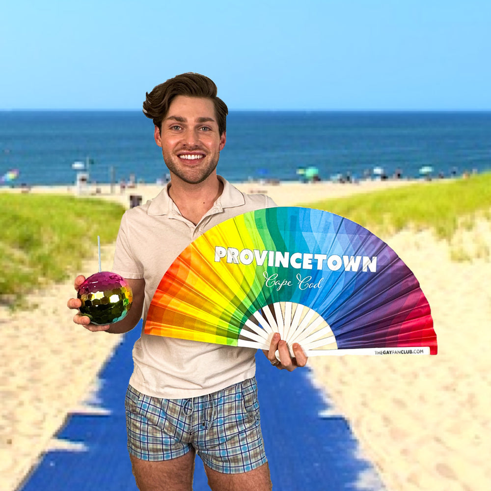 Provincetown Rainbow Fan - Folding Fan - The Gay Fan Club
