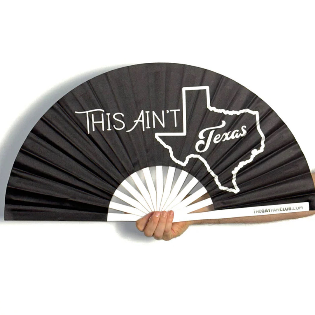 This Ain’t Texas Fan -Black Folding Fan - The Gay Fan Club