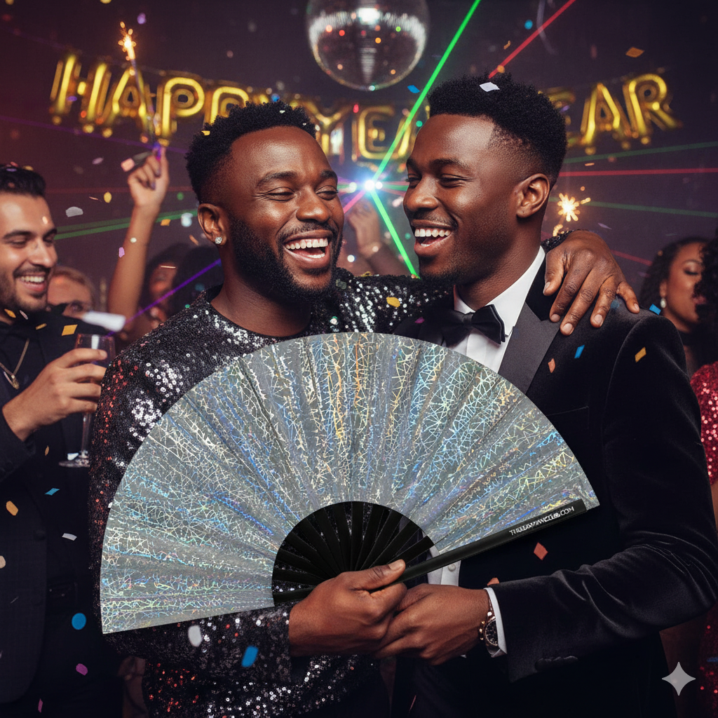 Discoteca Metallic Reflective Hand Fan