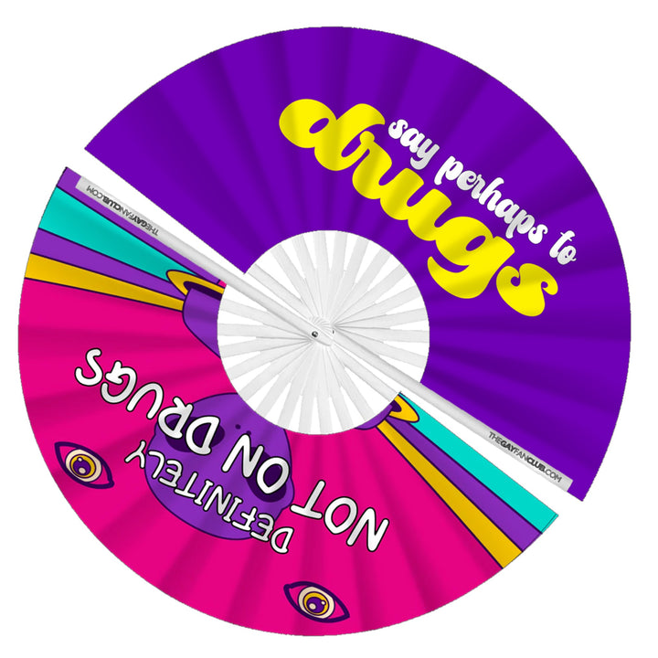 Drug Essentials 2 Pack| The Gay Fan Club | Oversized Bamboo Clack Fan