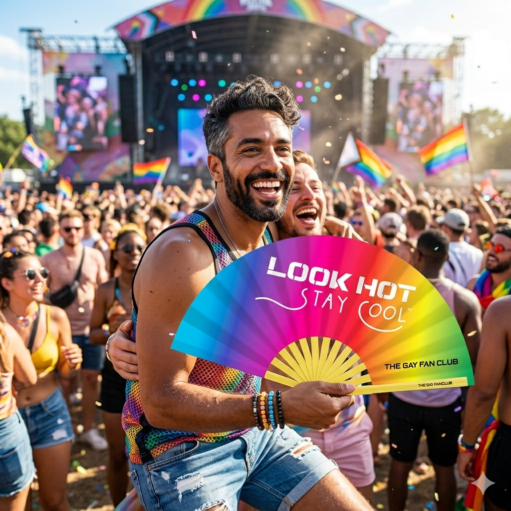 Look Hot. Stay Cool. Fan| The Gay Fan Club | Oversized Bamboo Clack Fan