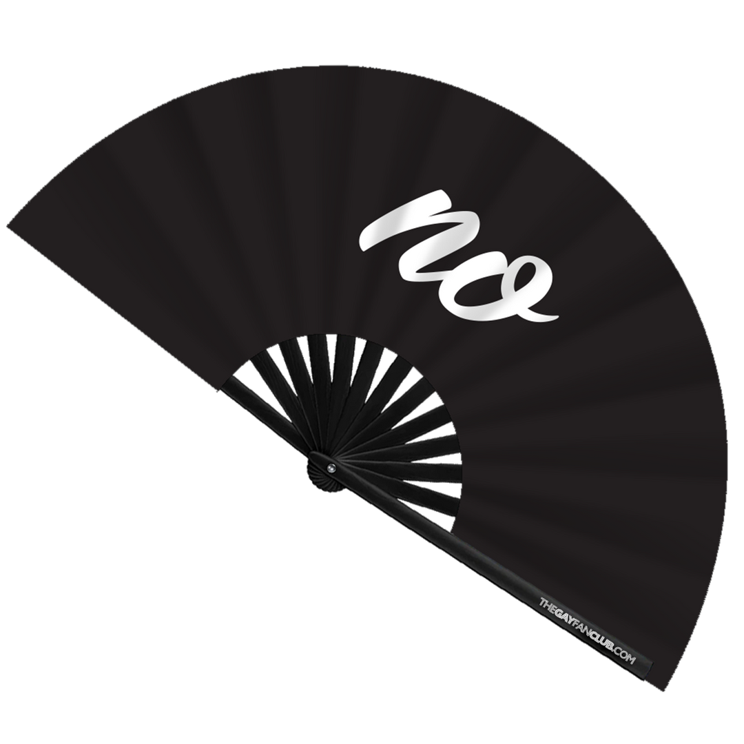 Oversized Black and White "No" Slogan Bamboo Clack Fan for Shade and Raves