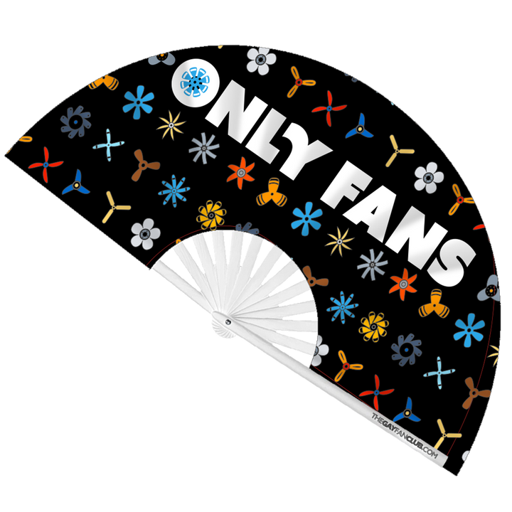 Black Bamboo "Only Fans" Clack Fan with Colorful Ceiling Fans Design for Raves and Pride
