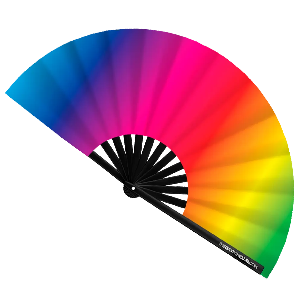 UV-Reactive Rainbow Rave Clack Fan | The Gay Fan Club