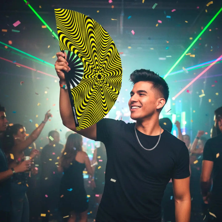 Stranger Danger Fan (UV)| The Gay Fan Club | Oversized Bamboo Clack Fan