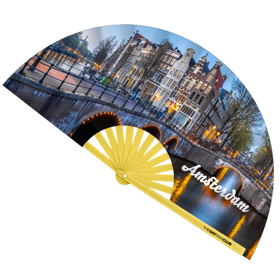 Amsterdam Fan| The Gay Fan Club | Oversized Bamboo Clack Fan
