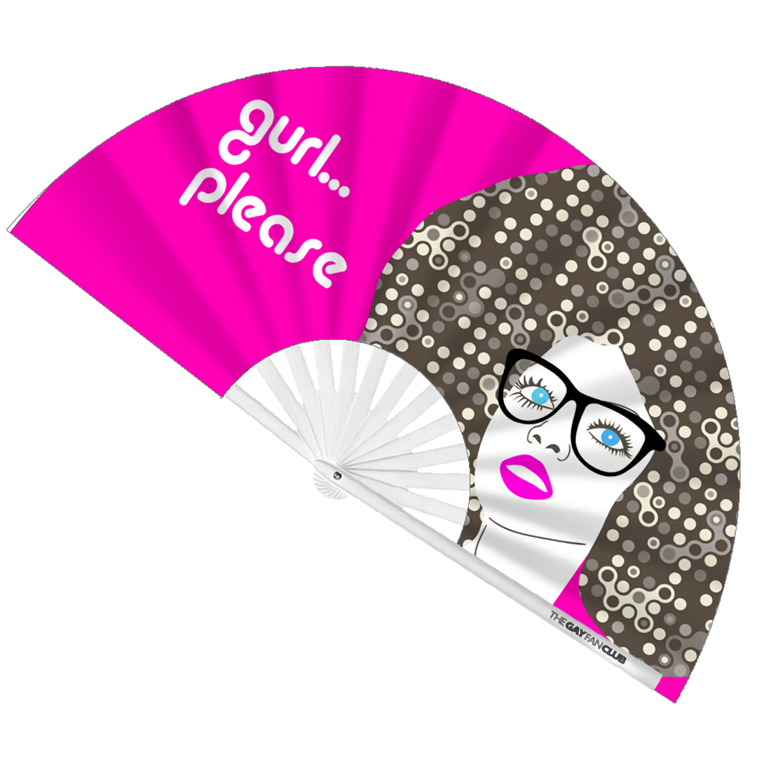 Gurl Fan (UV) The Gay Fan Club® Bamboo Clack Fan