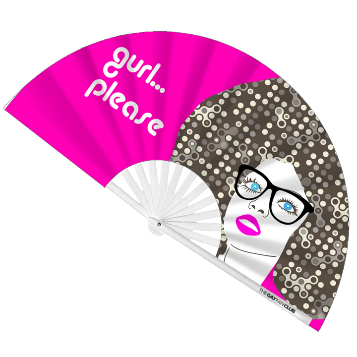 Gurl Fan (UV) The Gay Fan Club® Bamboo Clack Fan