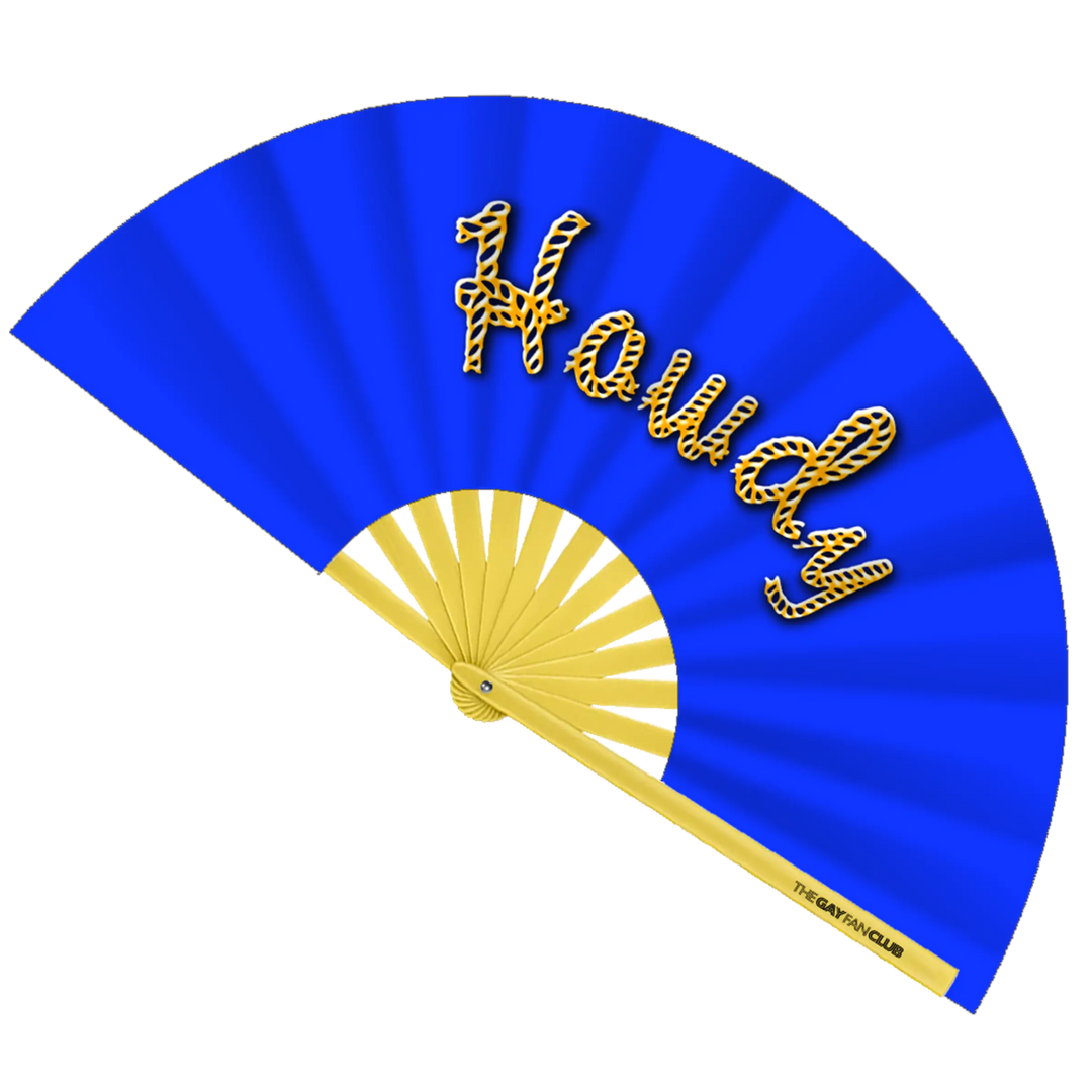 Howdy Fan (UV) The Gay Fan Club® Bamboo Clack Fan