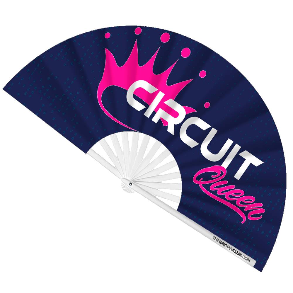 "Circuit Queen" UV-Reactive Clack Fan - Oversized Bamboo Rave Fan