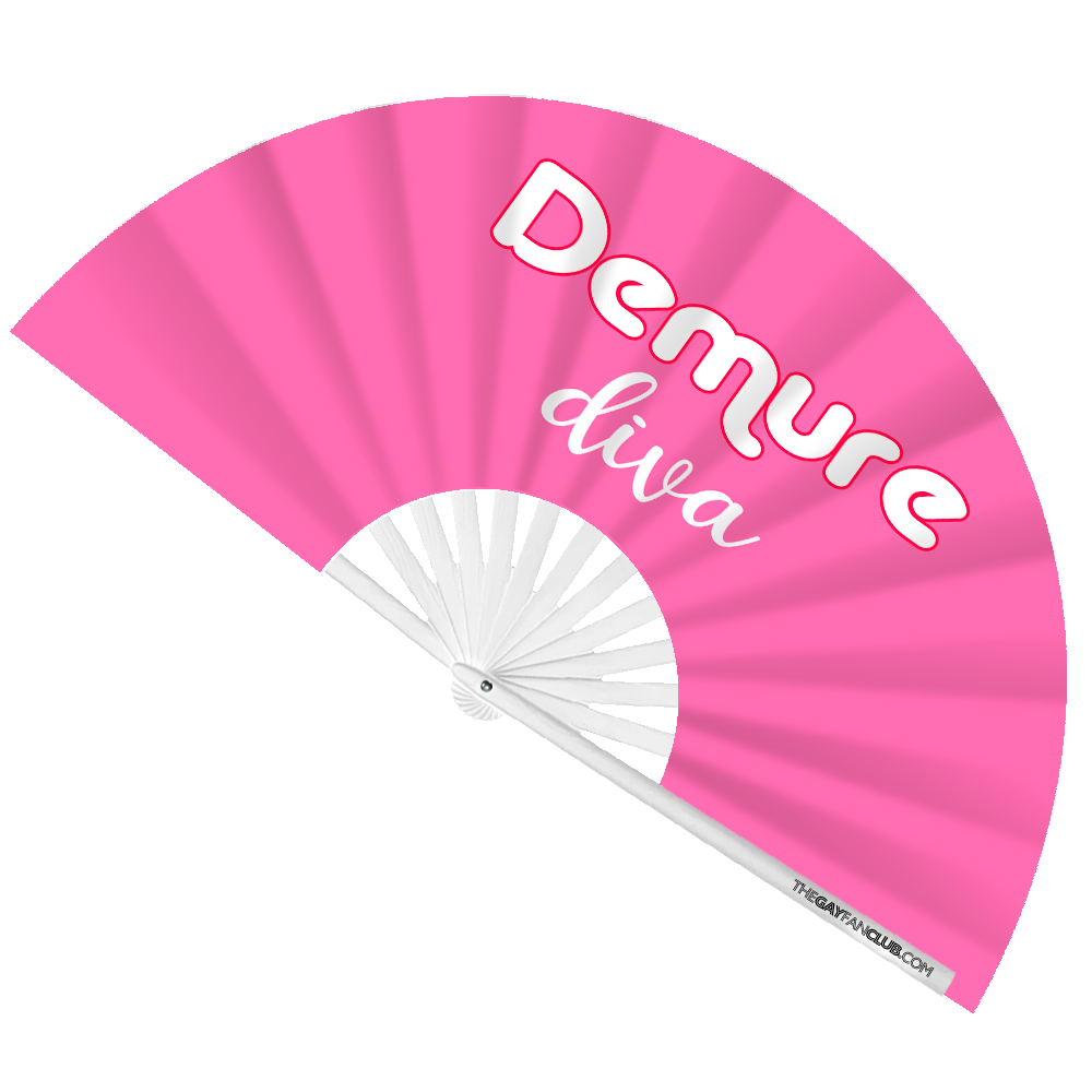 50% OFF Clearance: "Demure Diva" Pink Oversized Clack Fan for Drag Brunch