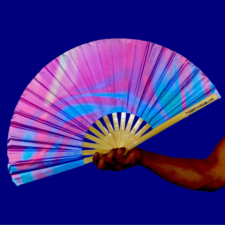 Fluid Fan | Pink and Blue Hand Fan | The Gay Fan Club 