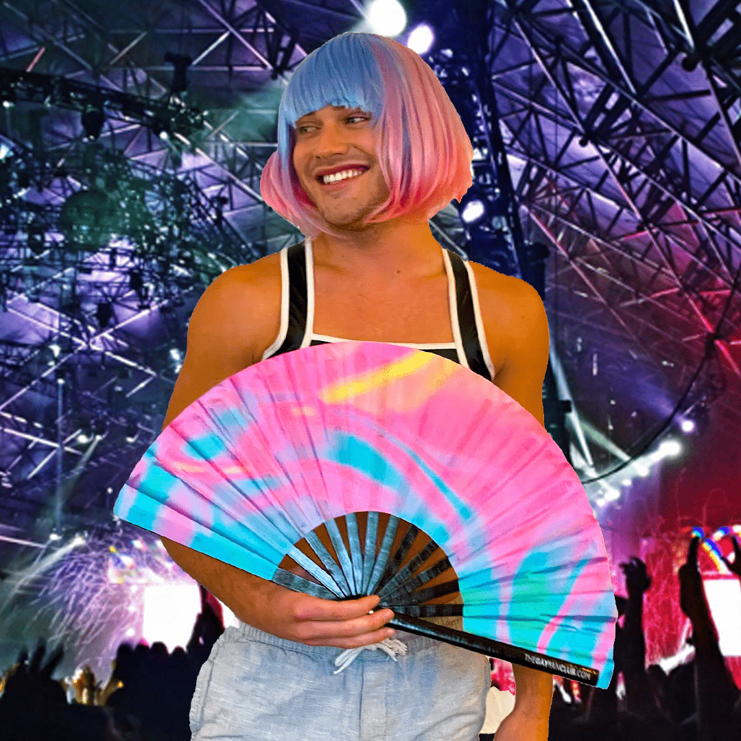 Fluid Fan | UV-reactive rave fan | The Gay Fan Club 