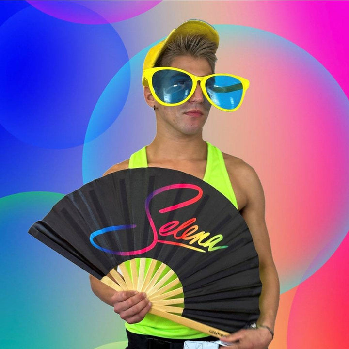 Selena Rainbow Fan - Texas Hand Fan - The Gay Fan Club